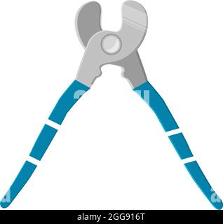 Cable cutter, illustration, vector on white background. Stock Vector