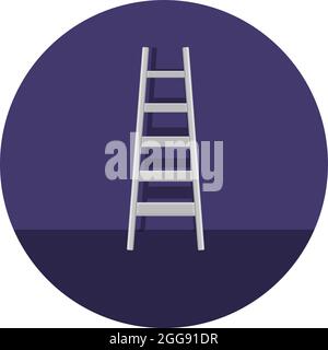 Silver ladder, illustration, vector on white background. Stock Vector