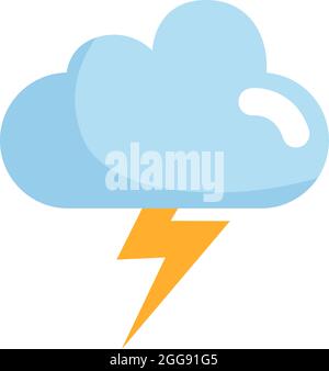 Thunder cloud, illustration, vector, on a white background. Stock Vector