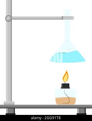 Physics burner, illustration, vector on white background. Stock Vector