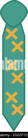 Man tie with x symbol, illustration, vector, on a white background. Stock Vector