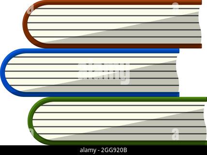 Three books, illustration, vector on white background. Stock Vector