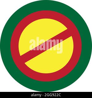 Caution for train traffic sign, illustration, vector, on a white background. Stock Vector