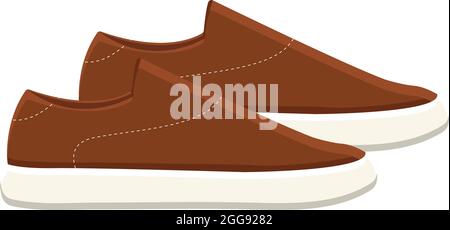 Leather sneakers, illustration, vector on white background. Stock Vector