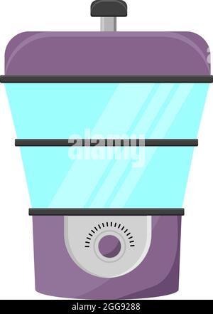 Purple steamer, illustration, vector on white background. Stock Vector