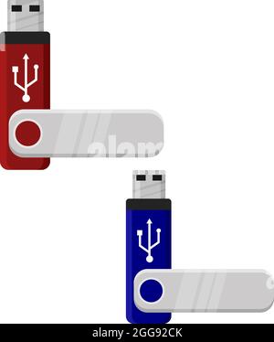 USB Drive, illustration, vector on white background. Stock Vector