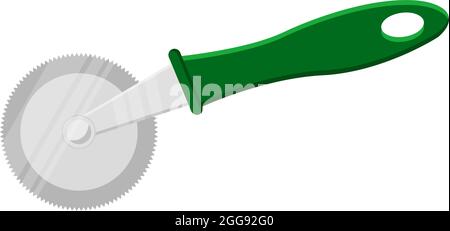 Pizza cutter, illustration, vector on white background. Stock Vector