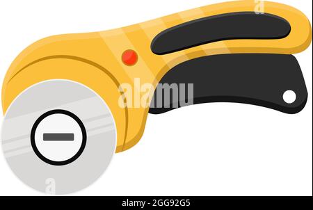 Rotary cutter, illustration, vector on white background. Stock Vector