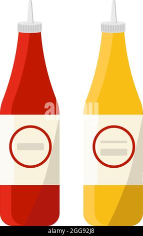Sauce bottle, illustration, vector on white background. Stock Vector