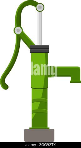 Hand water pump, illustration, vector on white background. Stock Vector
