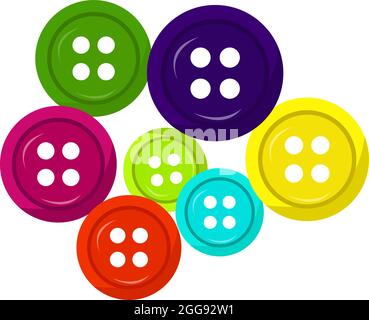 Shirt buttons, illustration, vector on white background. Stock Vector