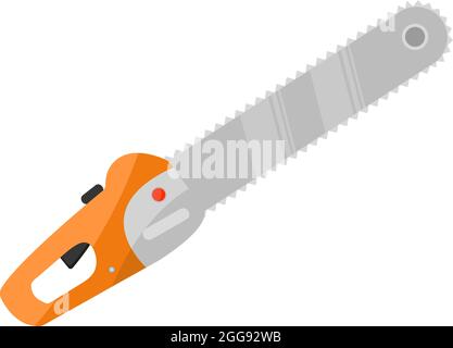 Small chainsaw, illustration, vector on white background. Stock Vector