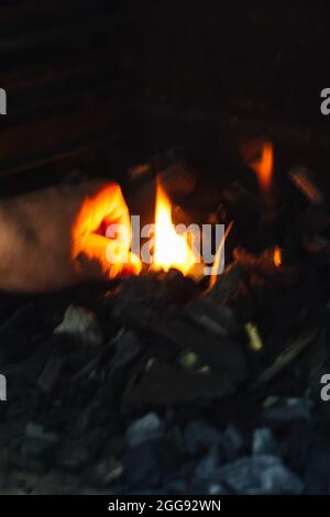 Glowing hot barbecue charcoal and embers Stock Photo - Alamy