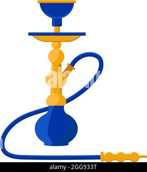 Blue hookah, illustration, vector on white background. Stock Vector