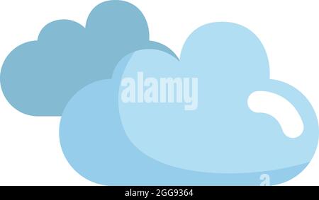 Two blue clouds, illustration, vector, on a white background. Stock Vector