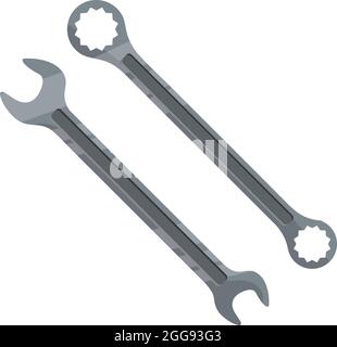 Two wrenches, illustration, vector on white background. Stock Vector