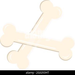 Two bones, illustration, vector on white background. Stock Vector