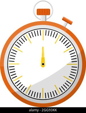 Red stopwatch, illustration, vector on white background. Stock Vector