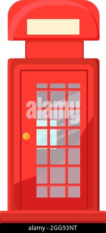 Telephone booth, illustration, vector on white background. Stock Vector