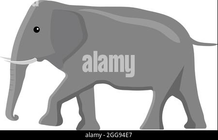 Grey elephant, illustration, vector on white background. Stock Vector