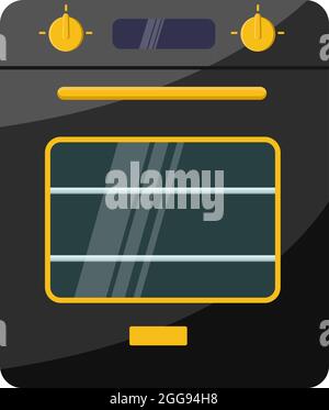 Black oven, illustration, vector on white background. Stock Vector