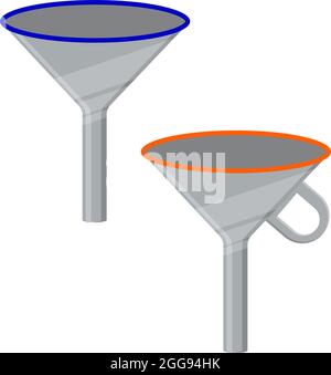 Oil funnel, illustration, vector on white background. Stock Vector