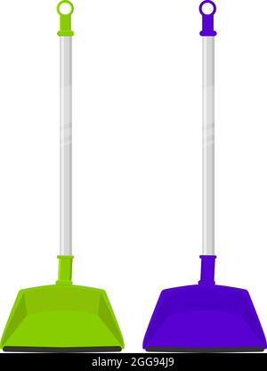Dust pan for outside, illustration, vector on white background. Stock Vector