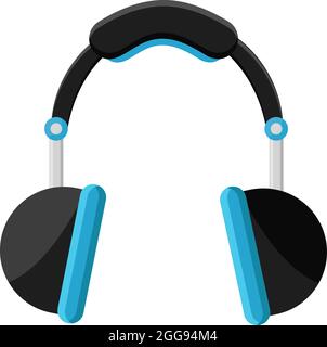 Blue headphones, illustration, vector on white background. Stock Vector