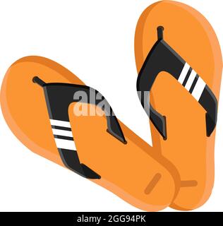 Orange flipflops, illustration, vector on white background. Stock Vector