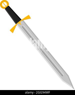 Sharp sword, illustration, vector on white background. Stock Vector
