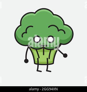 Vector Illustration of Broccoli Character Mascot on isolated background Stock Vector