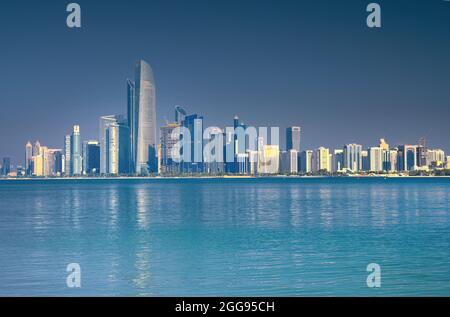 Abu Dhabi city skyline and skyscrapers Stock Photo