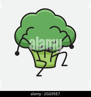 Vector Illustration of Broccoli Character Mascot on isolated background Stock Vector
