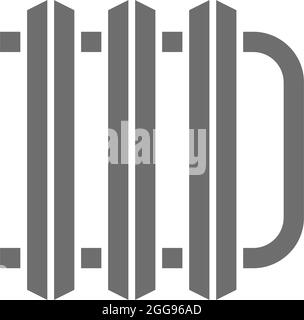 Central heating battery grey icon. Isolated on white background Stock Vector