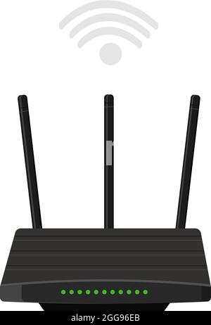 Small Wifi router, illustration, vector on white background. Stock Vector