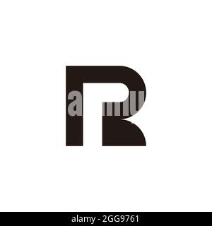 letter rr red negative space geometric simple logo vector Stock Vector