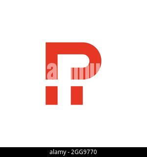 letter pf simple geometric symbol logo vector Stock Vector