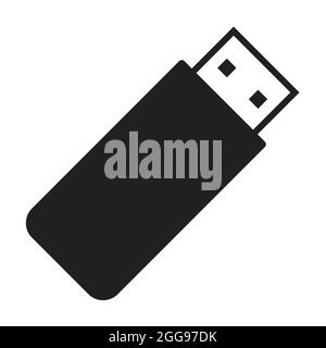USB flash drive cable icon vector. Connector memory logo sign for graphic design, logo, website, social media, mobile app, UI illustration Stock Vector