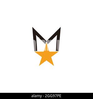 letter m star simple emblem geometric colorful logo vector Stock Vector