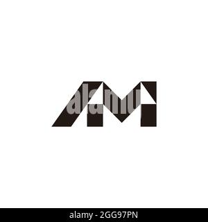 letter am simple geometric triangle logo vector Stock Vector