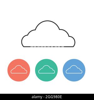 Big Cloud Flat two colour minimal icon set. Vector Stock Vector