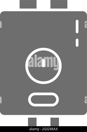 Water heater, boiler grey icon. Isolated on white background Stock Vector