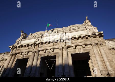 Detail of the Milano Centrale railway station, Milan, Italy Stock Photo