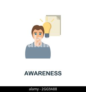 Awareness flat icon. Colored sign from personality collection. Creative Awareness icon illustration for web design, infographics and more Stock Vector
