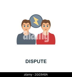 Dispute flat icon. Colored sign from personality collection. Creative Dispute icon illustration for web design, infographics and more Stock Vector