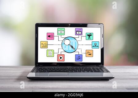 Search for apps concept shown on a laptop screen Stock Photo