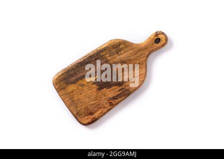 Wooden cutting board isolated on white background Stock Photo