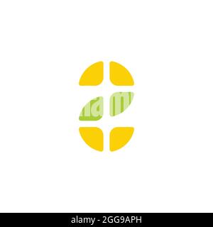 two shine leaf sun simple geometric logo vector Stock Vector