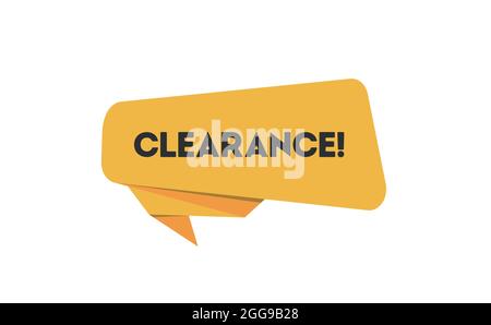 Clearance sale vector sign in yellow with metallic border and a exclamation Stock Vector
