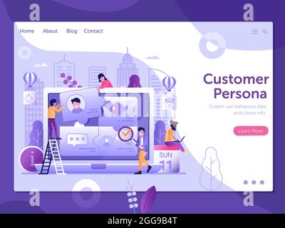 Customer Persona and User Behavior Web Banner Stock Vector